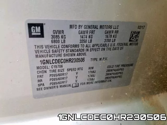 1GNLCDEC0HR230506 фото 2
