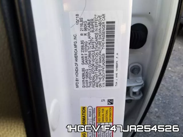 1HGCV1F47JA254526 фото 2