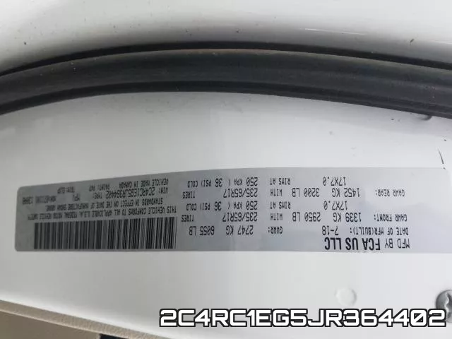 2C4RC1EG5JR364402 фото 2