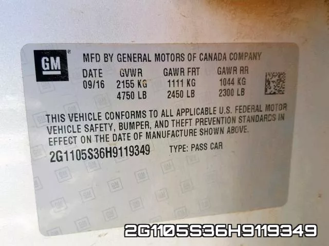 2G1105S36H9119349 фото 2