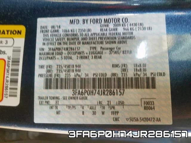 3FA6P0H74JR286157 фото 2