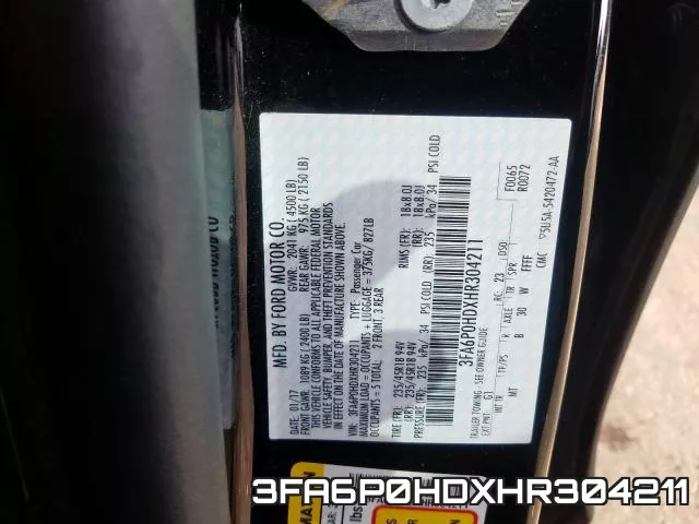 3FA6P0HDXHR304211 фото 2