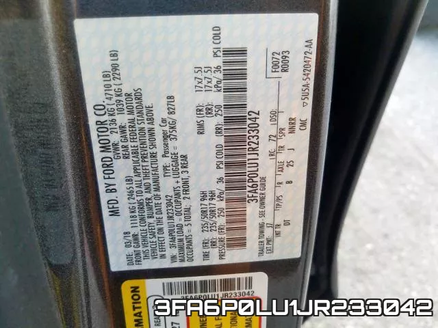 3FA6P0LU1JR233042 фото 2
