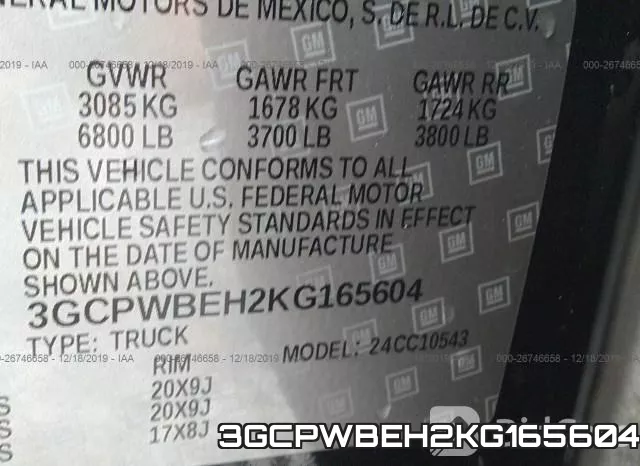 3GCPWBEH2KG165604 фото 7