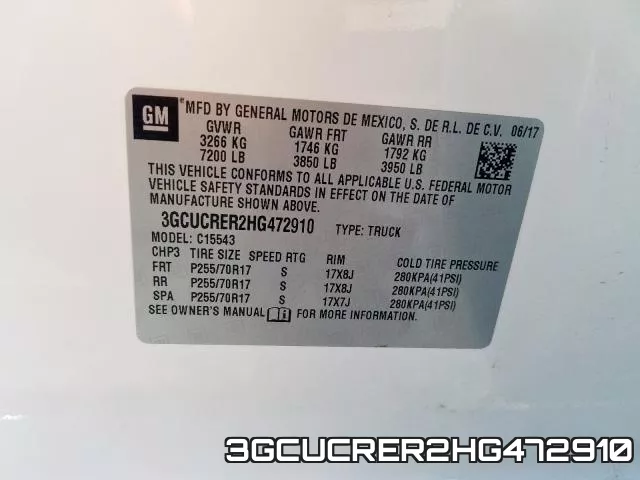 3GCUCRER2HG472910 фото 2