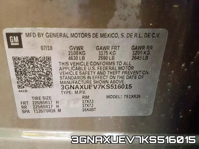 3GNAXUEV7KS516015 фото 2