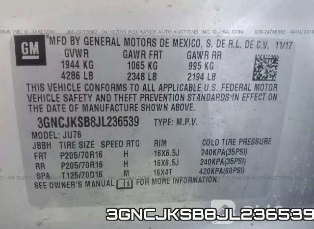 3GNCJKSB8JL236539 фото 7
