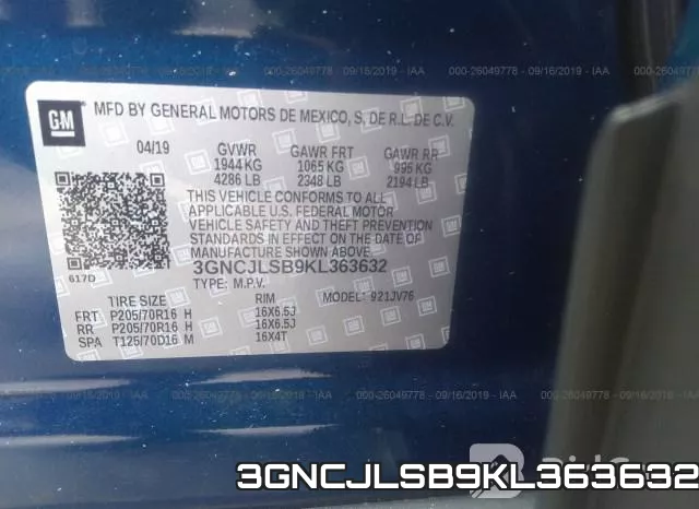 3GNCJLSB9KL363632 фото 9