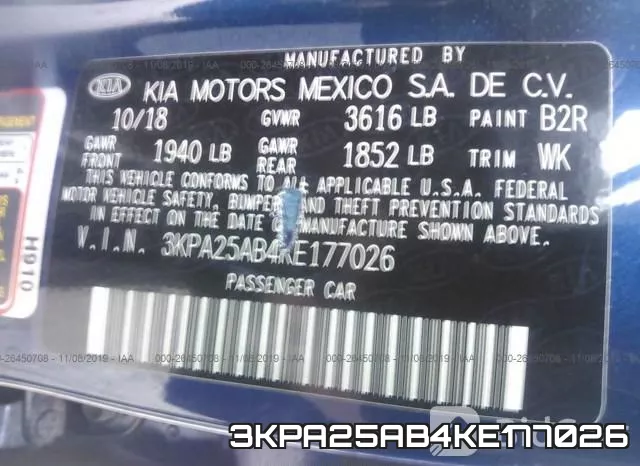 3KPA25AB4KE177026 фото 9
