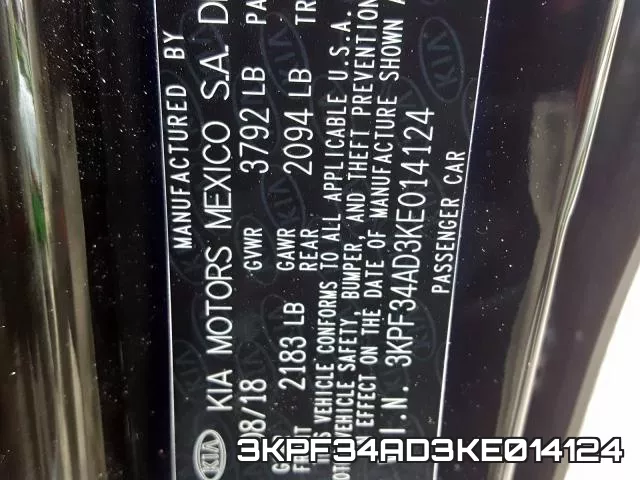 3KPF34AD3KE014124 фото 2