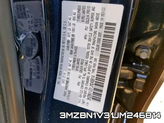 3MZBN1V31JM246814 фото 2