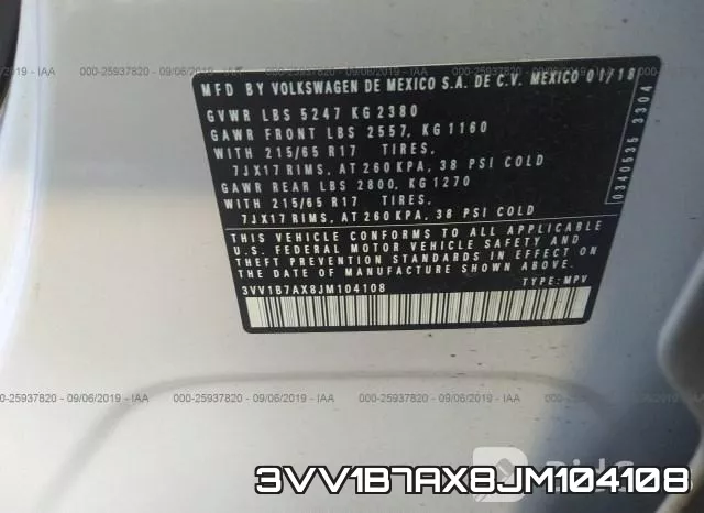 3VV1B7AX8JM104108 фото 7
