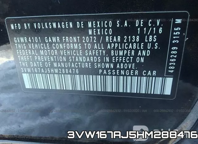 3VW167AJ5HM288476 фото 10