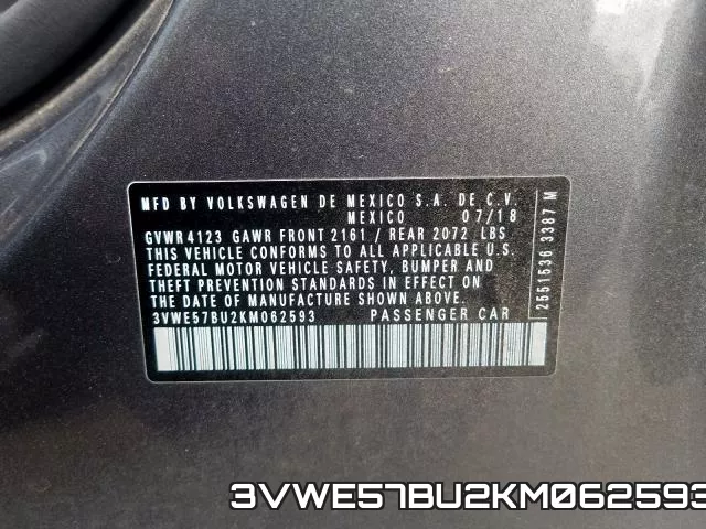 3VWE57BU2KM062593 фото 2