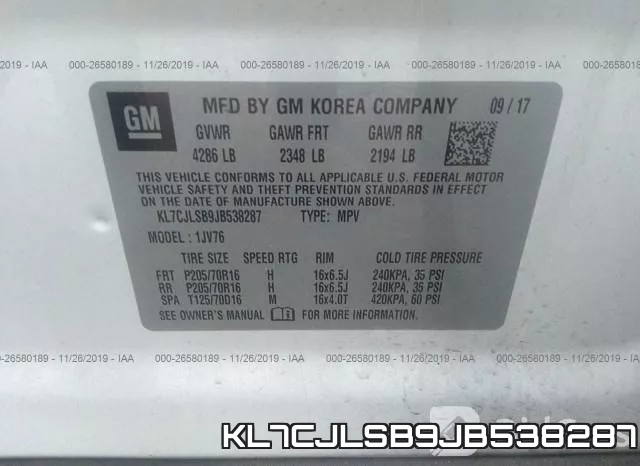KL7CJLSB9JB538287 фото 8