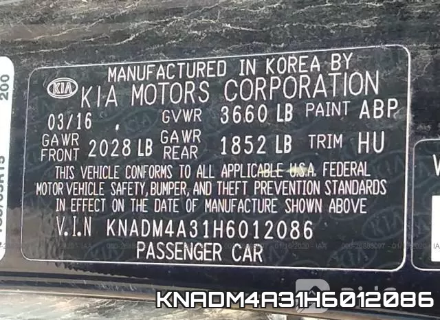 KNADM4A31H6012086 фото 10
