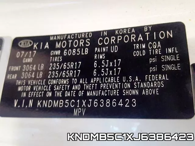 KNDMB5C1XJ6386423 фото 2
