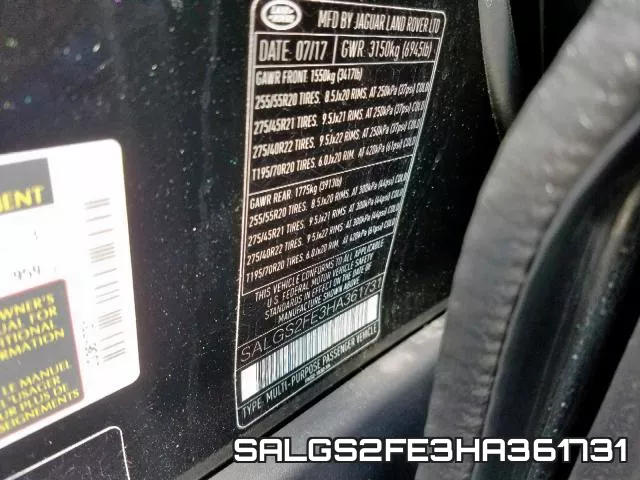 SALGS2FE3HA361731 фото 2