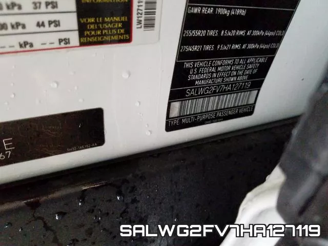 SALWG2FV7HA127119 фото 2