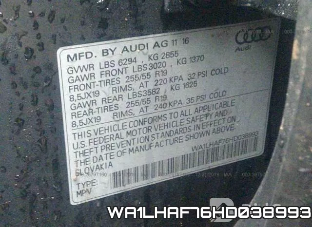WA1LHAF76HD038993 фото 10