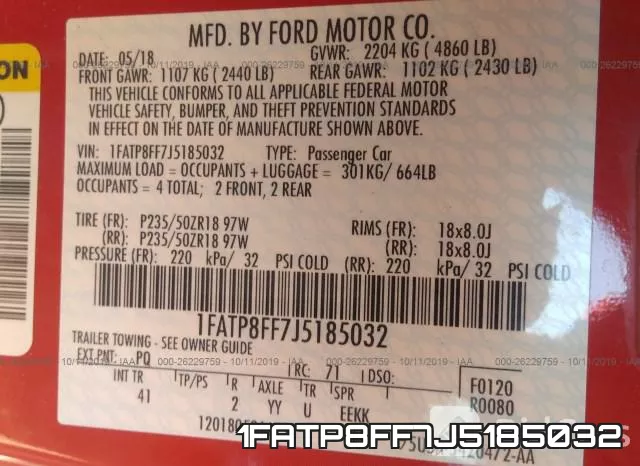 1FATP8FF7J5185032 фото 8