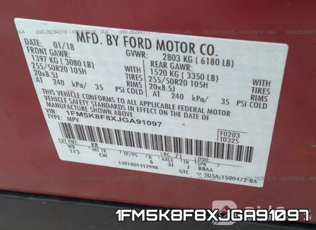 1FM5K8F8XJGA91097 фото 10