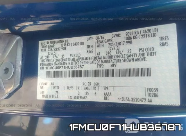 1FMCU0F71HUB36787 фото 9