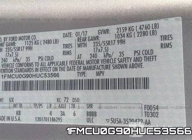 1FMCU0G90HUC53566 фото 8