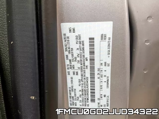 1FMCU0GD2JUD34322 фото 2