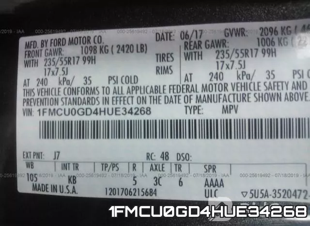 1FMCU0GD4HUE34268 фото 7