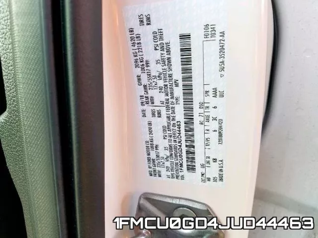 1FMCU0GD4JUD44463 фото 2