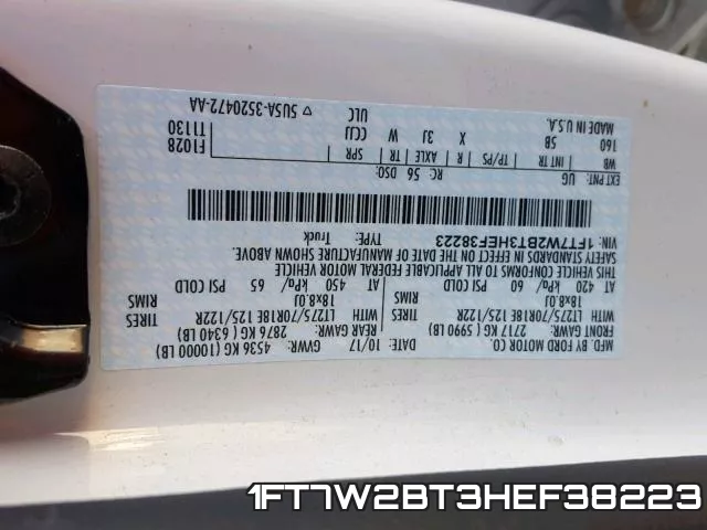 1FT7W2BT3HEF38223 фото 2
