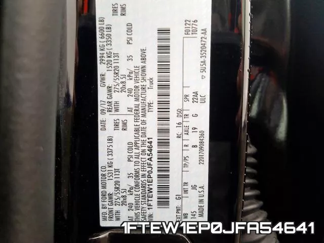 1FTEW1EP0JFA54641 фото 2