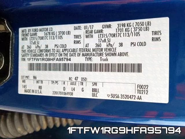 1FTFW1RG9HFA95794 фото 2