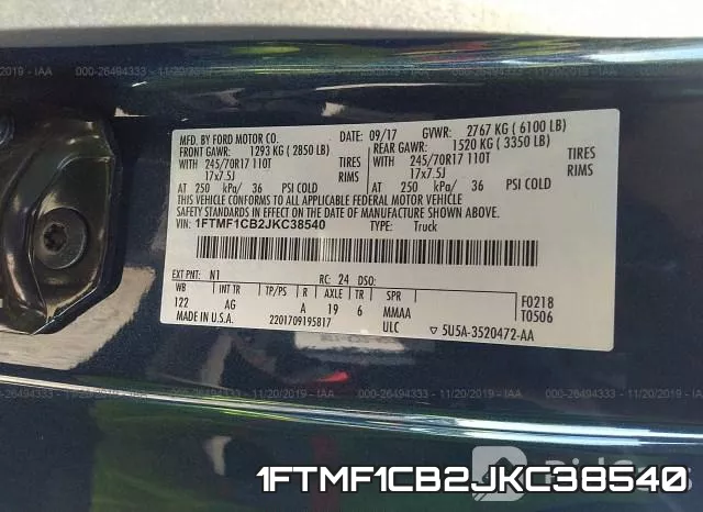 1FTMF1CB2JKC38540 фото 10