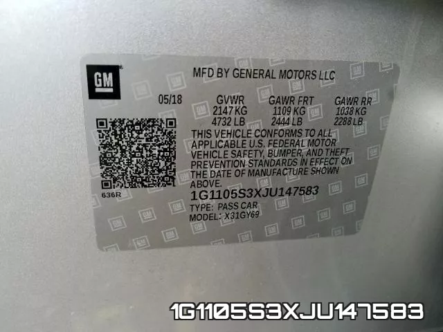 1G1105S3XJU147583 фото 2