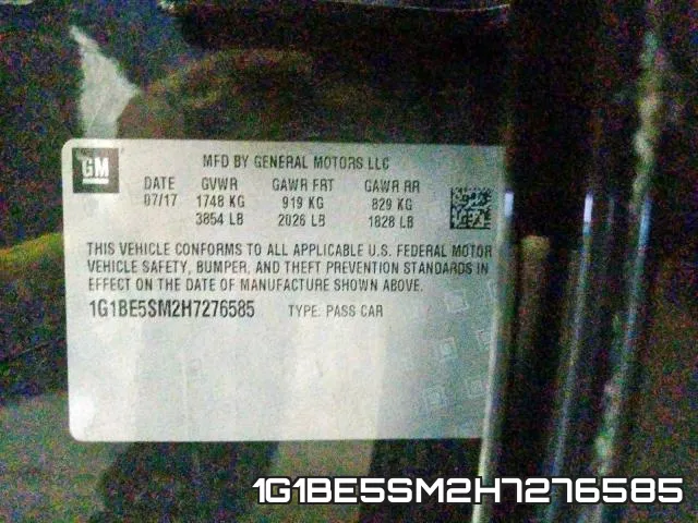 1G1BE5SM2H7276585 фото 2