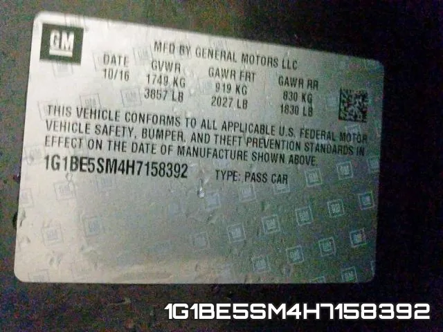 1G1BE5SM4H7158392 фото 2