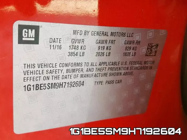 1G1BE5SM9H7192604 фото 2