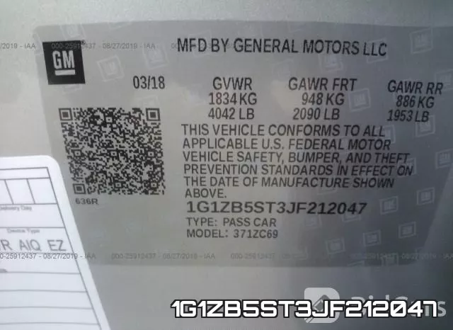 1G1ZB5ST3JF212047 фото 9