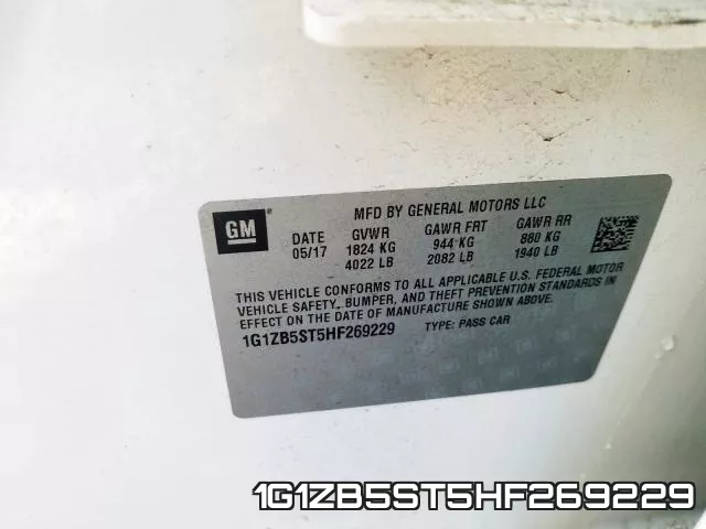 1G1ZB5ST5HF269229 фото 2