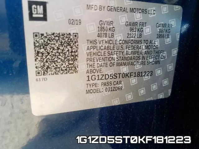 1G1ZD5ST0KF181223 фото 2