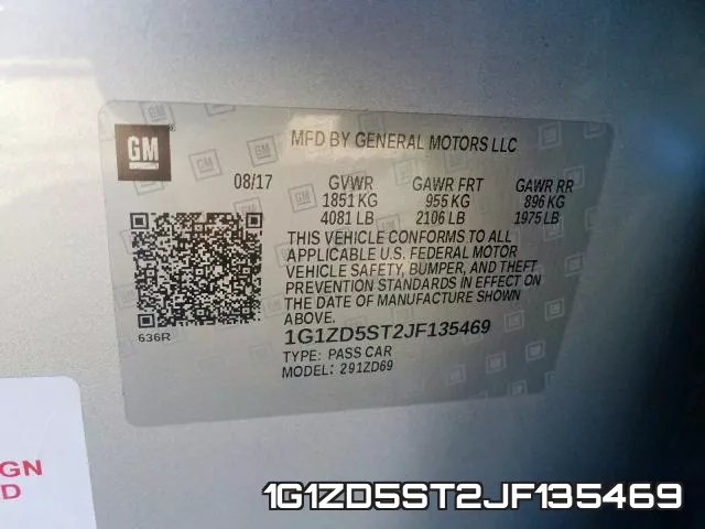 1G1ZD5ST2JF135469 фото 2