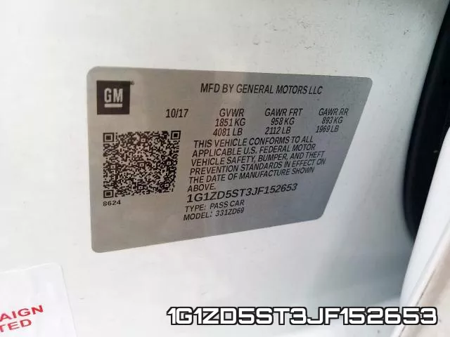 1G1ZD5ST3JF152653 фото 2