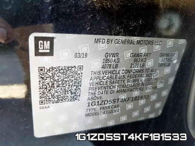 1G1ZD5ST4KF181533 фото 2