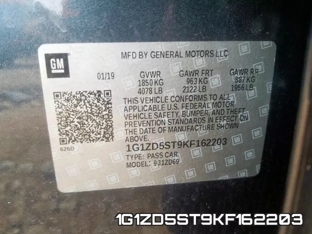 1G1ZD5ST9KF162203 фото 2