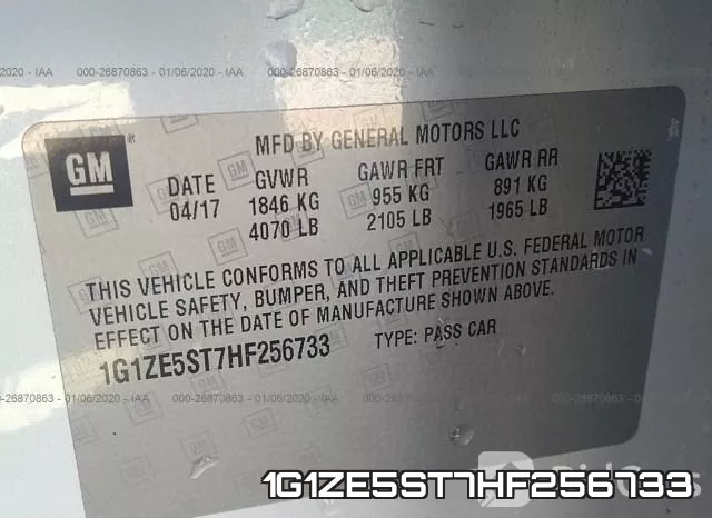 1G1ZE5ST7HF256733 фото 9