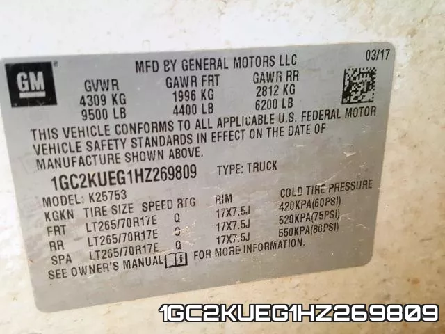 1GC2KUEG1HZ269809 фото 2