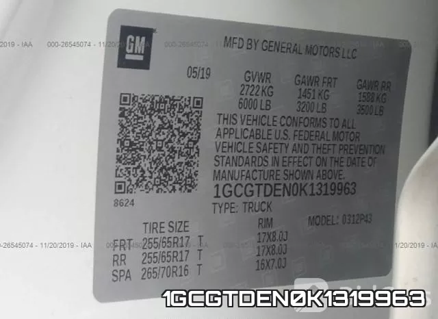 1GCGTDEN0K1319963 фото 9