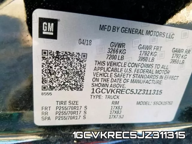 1GCVKREC5JZ311315 фото 2